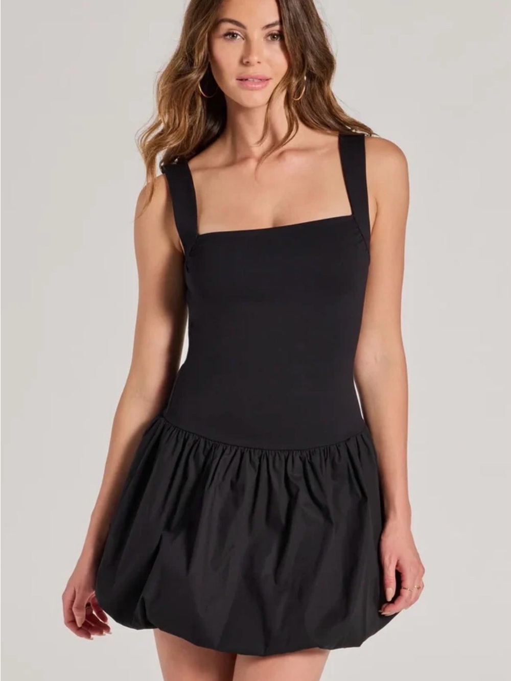 NWT Windsor Feelin Cute Black Bubble Hem Mini Dress Small Drop Waist Party